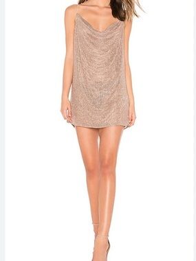 Show Me Your Mumu Gold Chainmail Mini Dress